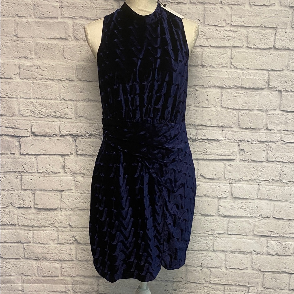 NWT Sugarlips Midnight Blue Velvet Dress Size Medium